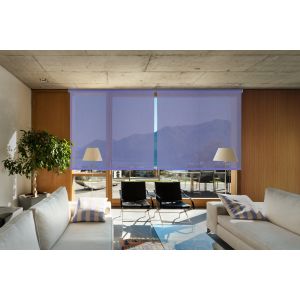 Estor enrollable screen  apertura 10%  plata y azul 105 x 250cm