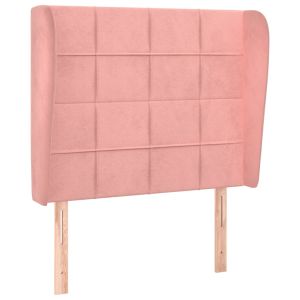 vidaXL cabecero con orejas de terciopelo rosa 93x23x118/128 cm
