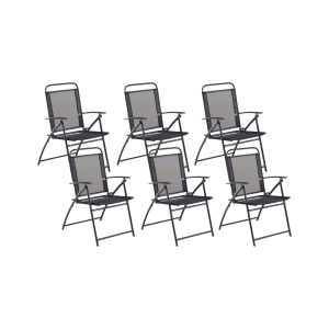 Conjunto de 6 sillas de jardín livo metal negro