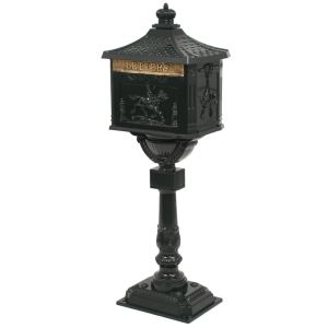 vidaXL buzón de pedestal de aluminio estilo vintage inoxidable verde