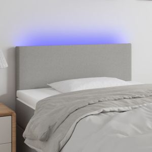 Cabecero con LED de tela gris claro 100x5x78/88 cm eso8386