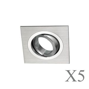 Pack 5 foco empotrable basculante classic aluminio wonderlamp 1xgu10