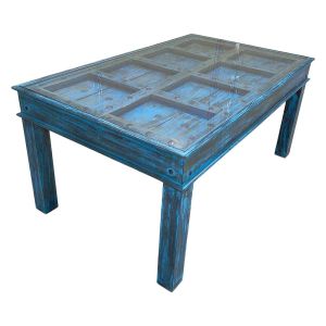 Mesa de madera artesanal 164x101x76h cm