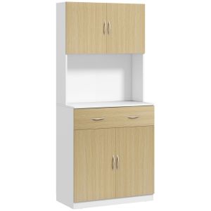 Alacena de cocina 80x40x180 cm color marrón Homcom, hogar - cocina
