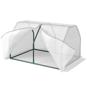 Invernadero de terraza 99x71x60 cm acero, pe color blanco Outsunny