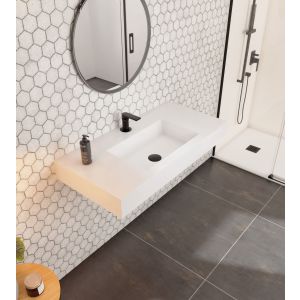 Lavabo suspendido de resina blanco 80 cm bellobath
