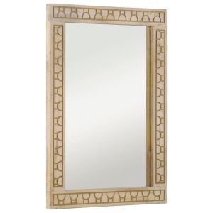 vidaXL espejo de baño madera maciza de acacia y vidrio 50x70x2,5 cm