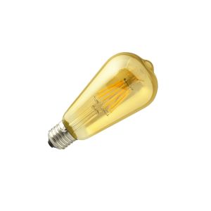 Bombilla LED st64 filamento 6w E27 blanca 2700k dorada