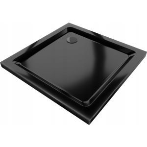 Plato de ducha antideslizante 80x80cm, negro
