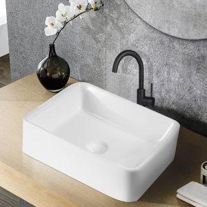 Nettlife lavabo cerámico blanco 48x37