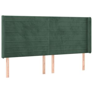 vidaXL cabecero con orejas de terciopelo verde oscuro 203x16x118/128cm
