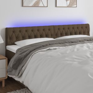 Cabecero con LED de tela marrón oscuro 180x7x78/88 cm eso6677