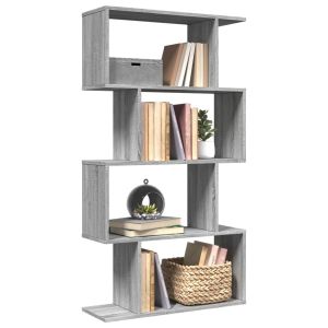 Librería divisora 4 niveles madera gris sonoma 70x24x129 cm