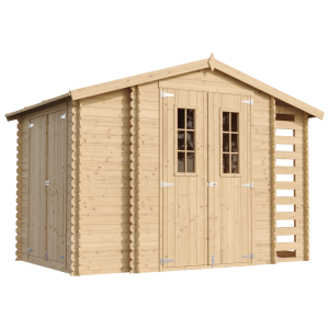 Timbela m389c caseta de madera con leñera y trastero - 5,47 m²