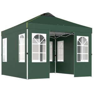 Tenda dobrável 293x293x272 cm tecido oxford, metal color verde Outsunny