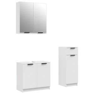 vidaXL set de muebles de baño 3 piezas madera contrachapada blanco