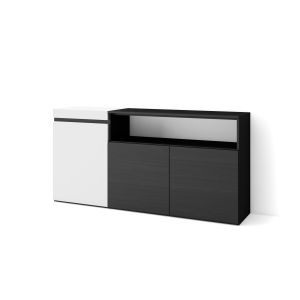Aparador para salón, 150x75x35cm, blanco y negro  rf2504