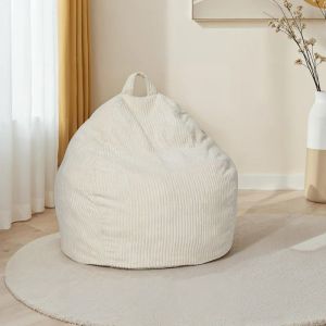 Puf pera de pana beige - 70x70x80 cm