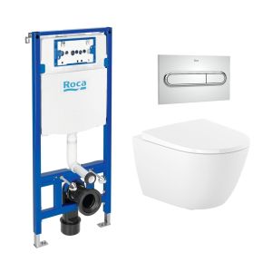 Pack roca duplo one + pl1 cromo + wc roca ona 53 rimless
