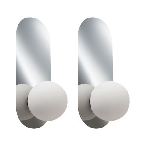 Conjunto de 2 lámparas de pared leisi plateado
