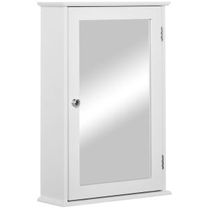 Armario de baño 41x14x60 cm mdf, vidrio color blanco kleankin, hogar - baño
