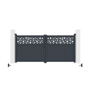 Puerta batiente dolomite sunny 3 m h140 + poste eiffel 15x15