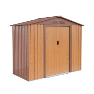Cobertizo de jardín con kit de anclaje de 2.71m² , houtland, roble,