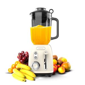 Cecotec batidora de vaso power black titanium retrobeige. 1200w, jarra
