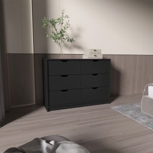 Comoda basilea en melamina con 4 cajones y rieles metalicos