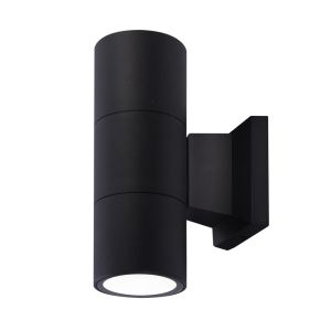 Aplique de pared exterior 2 luces chill negro cilíndrico 2xgu10 ip44