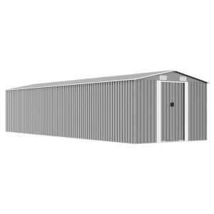 vidaXL cobertizo de jardín acero galvanizado gris 257x990x181 cm