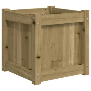 vidaXL jardinera madera maciza de pino impregnada 40x40x40 cm