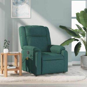 Sillón de masaje reclinable de tela verde oscuro qweo9944