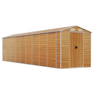 vidaXL caseta de jardín acero galvanizado marrón claro 191x810x198 cm