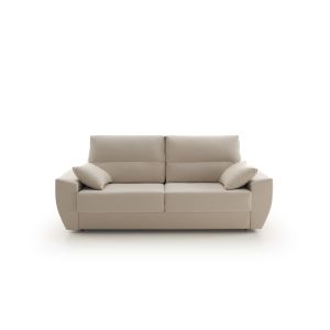 Sofá cama italiano mónaco 3 plazas 200x96cm tela antimanchas beige