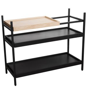 Mesa de entrada metal negro madera natural