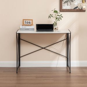 Escritorio plegable para oficina casa mdf metal blanco 75x99x50cm