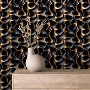 Papel pintado 3d olas negras 60cm por 250cm