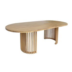Mesa de jardín de madera de acacia, 6 plazas natural 220x100x76 cm