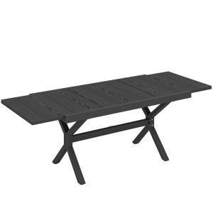 Mesa jardín extensible 214x85x73 cm aluminio, acero color gris Outsunny