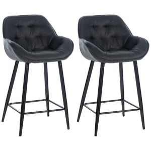 Taburetes de bar gibson gris oscuro, pack 2