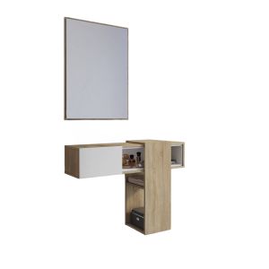 Mueble de entrada daba, un estante, en madera roble marrón