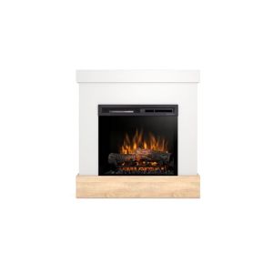 Diro - chimenea eléctrica LED independiente - blanco mate / roble claro 23'
