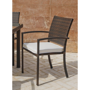 Pack de 4 sillones apilables con cojines para exterior