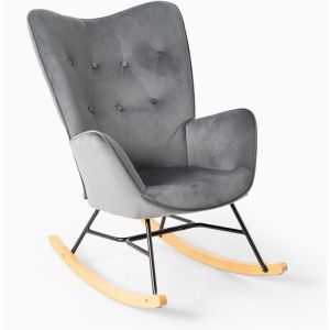 Meubles cosy - sillón medicor - tela gris - 68x85x99 cm