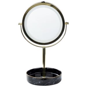 Espejo de maquillaje LED savoie negro/dorado