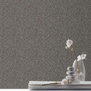 Papel pintado texturizado tnt hoja de plantilla negro