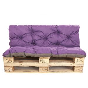 Cojines para palets de 120x50x40cm, cojines para sofá de jardín morado