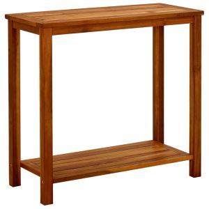 Mesa consola de jardín madera maciza de acacia 80x35x75 cm es3586