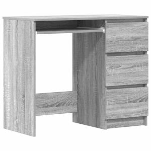 vidaXL escritorio de madera contrachapada gris sonoma 90x45x76 cm